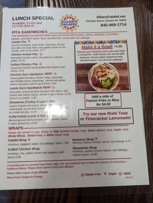 Menu photo 5 Allan's Falafel Chester, NY