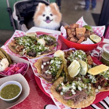 Mothers Tacos - Clockwise: Chicharrón bites ($18), Tripa ($6 x2), Al Pastor ($4.35), Lengua ($6 x2), Cabeza ($6 x2) - Tacos Near Me - Napa, California Mothers Tacos - Clockwise: Chicharrón bites ($18), Tripa ($6 x2), Al Pastor ($4.35), Lengua ($6 x2), Cabeza ($6 x2) - Tacos Near Me - Napa, California