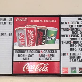 Ronnie's Boudin & Cracklin - menu - Cajun/Creole Near Me - Hammond, Louisiana Ronnie's Boudin & Cracklin - menu - Cajun/Creole Near Me - Hammond, Louisiana