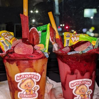 Antojitos El Panzon - Mango and Watermelon slushees - Food Trucks Near Me - Dallas, Texas