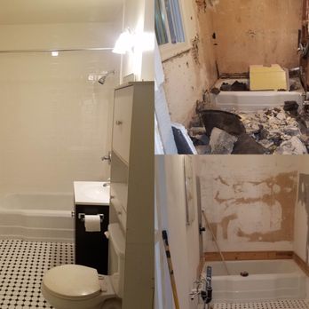 Teque Construction - From "don't look in there" to "come see this!" Another bathroom makeover we're proud of. - General Contractors Near Me Teque Construction - From "don't look in there" to "come see this!" Another bathroom makeover we're proud of. - General Contractors Near Me