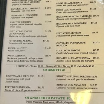 Bella Italia - Pasta and Risotto Menu 1-4-18 - Italian Near Me - Reno, Nevada Bella Italia - Pasta and Risotto Menu 1-4-18 - Italian Near Me - Reno, Nevada