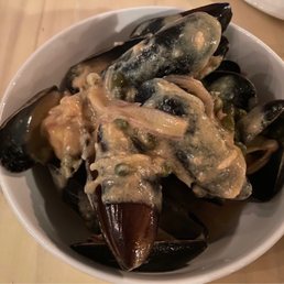 Mussels, the sauce was rich but delicious