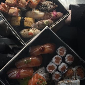 Dozo Sushi - Salmon Lovers Box & Aburi Box (Seared) - Sushi Bars Near Me - Richardson, Texas