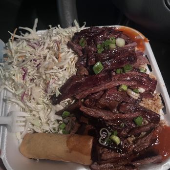 Tikiyaki - Beef Plate with brown rice, eggroll and slaw. $11. Amazing. - Fast Food Near Me - Orange, California Tikiyaki - Beef Plate with brown rice, eggroll and slaw. $11. Amazing. - Fast Food Near Me - Orange, California