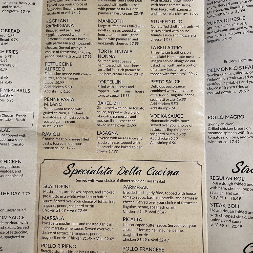 La Bella Italia - Menu - Pizza Near Me - Gettysburg, Pennsylvania