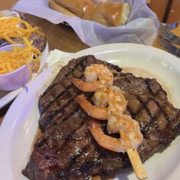 T bone steak with shrimp T bone steak with shrimp