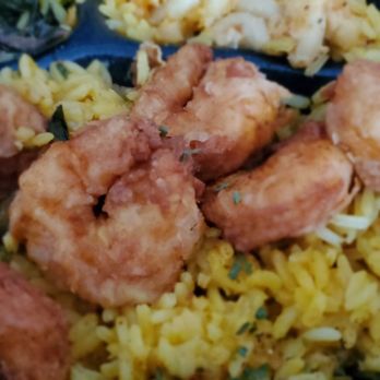 Lulu's Express - Friend shrimp and yellow rice from fried shrimp plate. (Sorry, it didn't transport well) - Chicken Wings Near Me - Charlotte, North Carolina Lulu's Express - Friend shrimp and yellow rice from fried shrimp plate. (Sorry, it didn't transport well) - Chicken Wings Near Me - Charlotte, North Carolina