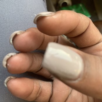 Ruby Nails - Free edge has a different shape each nail!! No attention to detail and no respect for the customers wishes!! - Nail Salons Near Me - Dearborn, Michigan