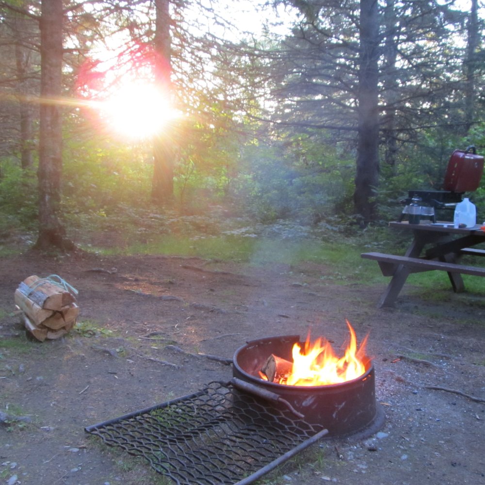Baxter State Park - Fire Pit and Picnic Table supplied at our tent-site - Hiking Near Me - Millinocket, Maine Baxter State Park - Fire Pit and Picnic Table supplied at our tent-site - Hiking Near Me - Millinocket, Maine