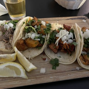 Italo's - Traditional taco's- carnitas, Al pastor, chorizo, chicken tinga (left to right) - Mexican Near Me - Scranton, Pennsylvania