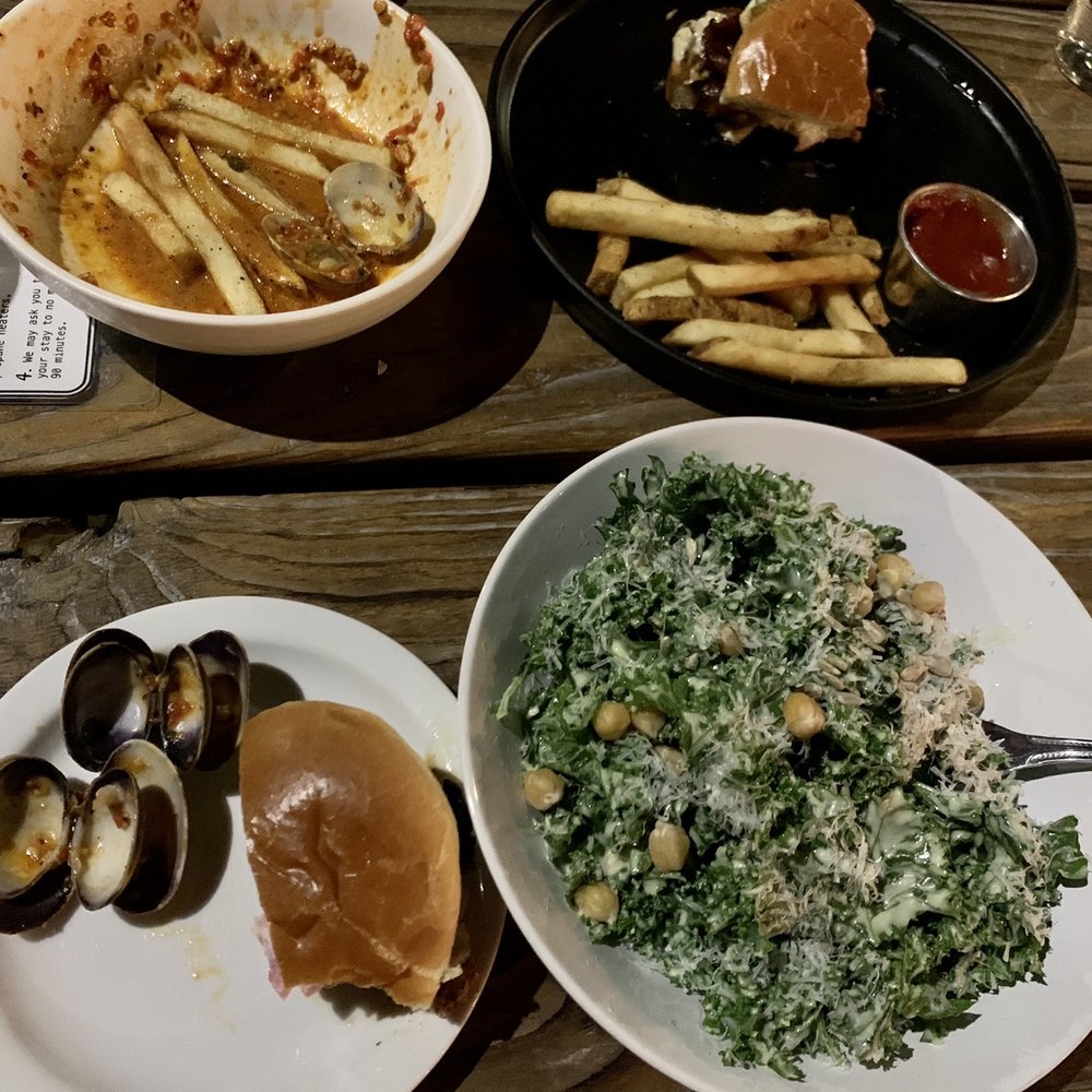 Wilder - Kale Kale and Garbanzo Bean Caesar Wilder Burger Mussels & Fries - American Near Me - Portland, Oregon Wilder - Kale Kale and Garbanzo Bean Caesar Wilder Burger Mussels & Fries - American Near Me - Portland, Oregon
