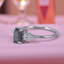 C. Blackburn Jewelers - Edgy Grey Diamond Engagement Ring, Custom-Made by C. Blackburn Jewelers in La Jolla, CA