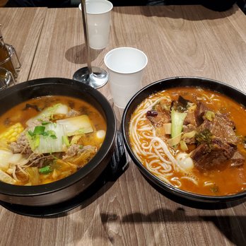 Mr Rice - Spicy beef hot pot on left, kimchee beef mixian on right - Chinese Near Me - Los Angeles, California Mr Rice - Spicy beef hot pot on left, kimchee beef mixian on right - Chinese Near Me - Los Angeles, California