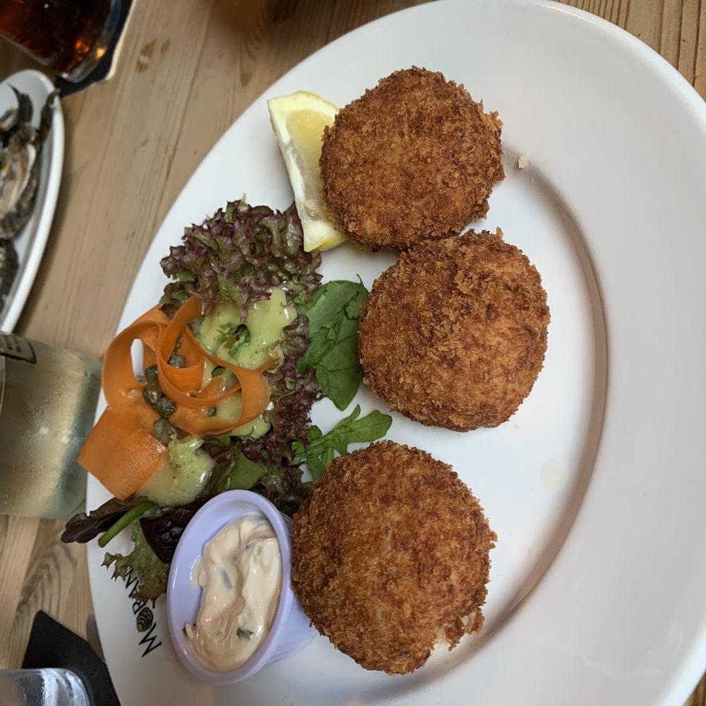 Morans Oyster Cottage - Smoke salmon potato cake - Seafood Near Me - Galway, G Morans Oyster Cottage - Smoke salmon potato cake - Seafood Near Me - Galway, G
