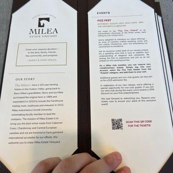 Milea Estate Vineyard - Menu - Wineries Near Me - Staatsburg, New York