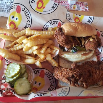 Dave's Hot Chicken - Combo #3 medium spice chicken tender and chicken slider/w fries - Chicken Shop Near Me - Menomonee Falls, Wisconsin