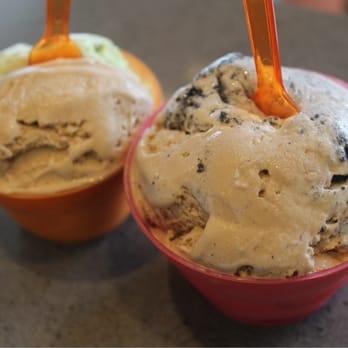 Bella Gelato - Left: pistachio and hazelnut Right: hazelnut and cookies&cream - Gelato Near Me - Redondo Beach, California