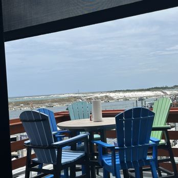 Tailfins Waterfront Grill - View from upper deck - Seafood Near Me - Destin, Florida Tailfins Waterfront Grill - View from upper deck - Seafood Near Me - Destin, Florida