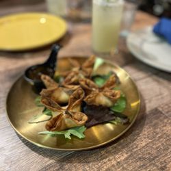 Krob Krua - Crab cheese dumplings (just like crab rangoons). They're delicious with a great cheese pull!