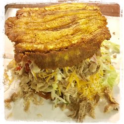 Los Maracuchos Food - Patacon Green or Sweet Plantain Enjoy with Chicken-Beef or Pork