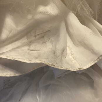 Premier Cleaners - Dirt stains on wedding dress remaining after it was cleaned, 8/31/21 - Dry Cleaning Near Me - Louisville, Kentucky Premier Cleaners - Dirt stains on wedding dress remaining after it was cleaned, 8/31/21 - Dry Cleaning Near Me - Louisville, Kentucky