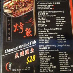 Lao Sze Chuan - Grilled fish menu with available add on