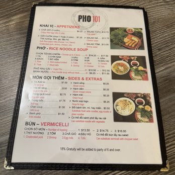 Pho 101 - Menu (front) - Vietnamese Near Me - Westminster, California Pho 101 - Menu (front) - Vietnamese Near Me - Westminster, California
