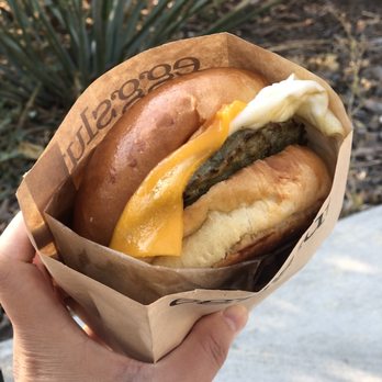 Eggslut - First time at eggslut! Sausage cheese and egg sandwich - New American Near Me - Glendale, California Eggslut - First time at eggslut! Sausage cheese and egg sandwich - New American Near Me - Glendale, California
