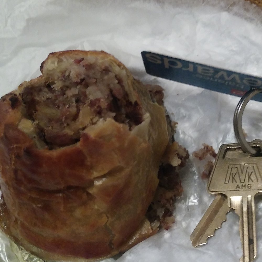 Essen NY Deli - Size of $6 pstrami knish....shameful - Delis Near Me - Brooklyn, New York