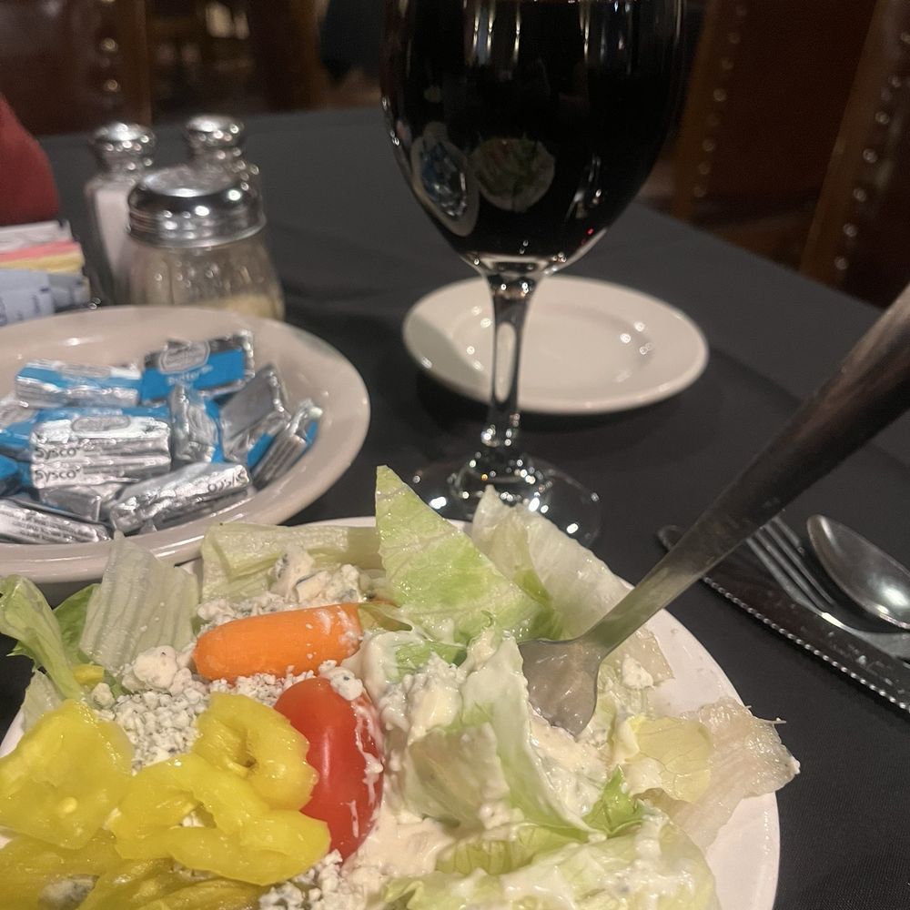 Cascio's Steak House - Delicious Salad and nice glass of Cabranet - Italian Near Me - Omaha, Nebraska Cascio's Steak House - Delicious Salad and nice glass of Cabranet - Italian Near Me - Omaha, Nebraska