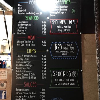 Erik's Fish & Chips - Menu. You can also order online and schedule a pick up time - Fish & Chips Near Me - Queenstown, OTA Erik's Fish & Chips - Menu. You can also order online and schedule a pick up time - Fish & Chips Near Me - Queenstown, OTA
