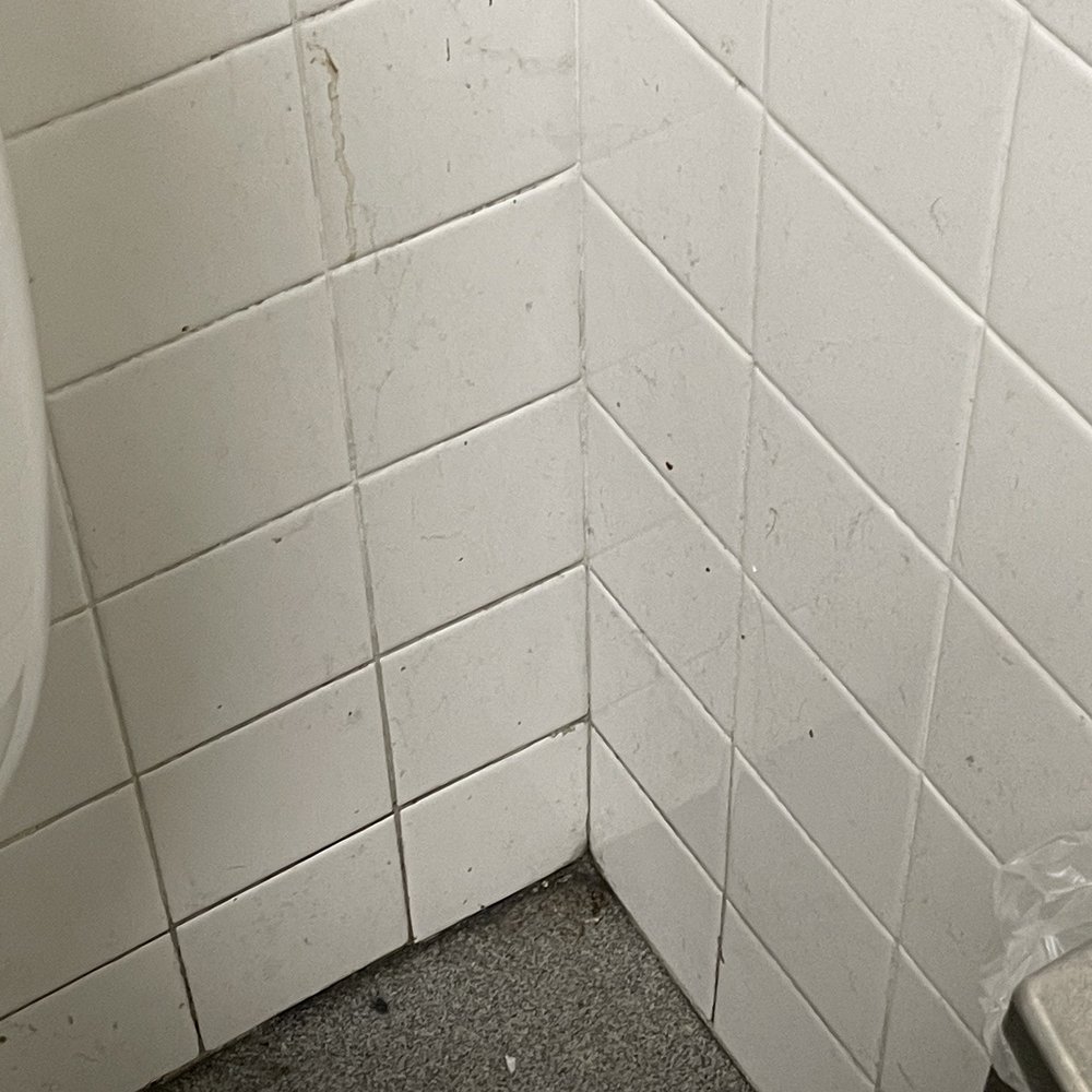 The wall and the corners was filthy The wall and the corners was filthy