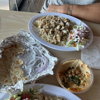 Halal Basket - Chicken over Rice Pita with Hummus - Mediterranean Near Me - San Marcos, Texas Halal Basket - Chicken over Rice Pita with Hummus - Mediterranean Near Me - San Marcos, Texas