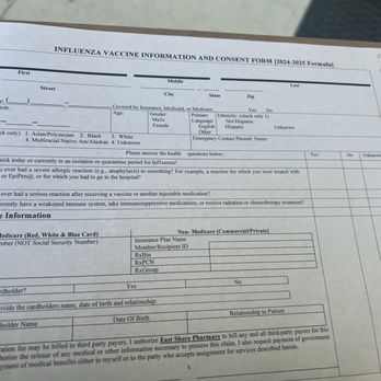 East Shore Pharmacy - A flu shot questionnaire that must be completed before the shot is administered by one of the pharmacists - Pharmacy Near Me - Harrisburg, Pennsylvania East Shore Pharmacy - A flu shot questionnaire that must be completed before the shot is administered by one of the pharmacists - Pharmacy Near Me - Harrisburg, Pennsylvania
