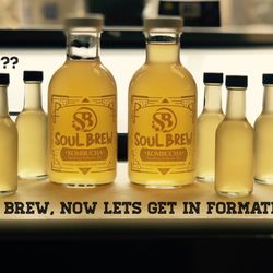 Soul Brew Kombucha - Ginger Mango Peach shots.