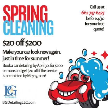 B&G Detailing - April special! Time slots available for next week! - Auto Detailing Near Me B&G Detailing - April special! Time slots available for next week! - Auto Detailing Near Me