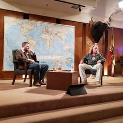 Adventurers Club Of Los Angeles - Alec (current president at time of photo) with 3x Antarctica Winter Manager, Wayne White