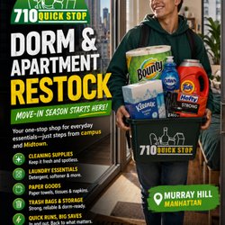 710 Quick Stop - Dorm & Apartment Restock: Cleaning, laundry, paper goods, and trash bags for student move-in season. Need a fast convenience stop in Murray