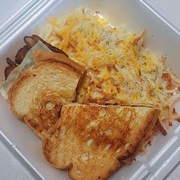 Bacon grill cheese with hashbrowns