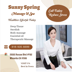 Sunny Spring - Asian Body Massage helps to relax the entire body, increases circulation of the blood and
treats emotion, mind and spirit.