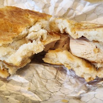 Bojangles' Famous Chicken'n Biscuits -  half eaten sandwich - Fast Food Near Me - Wytheville, Virginia