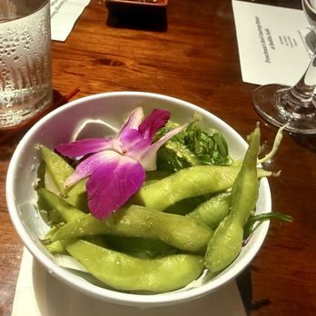 Buddha Sushi - Edamame, seaweed salad,pickled cucumber, and a lotus flower - Sushi Bars Near Me - St. Thomas, Virgin Islands