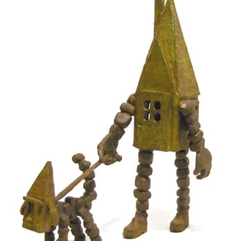 Vale Craft Gallery - "Dog Walker", Harold Siefert, cast and fabricated bronze - Art Galleries Near Me - Chicago, Illinois Vale Craft Gallery - "Dog Walker", Harold Siefert, cast and fabricated bronze - Art Galleries Near Me - Chicago, Illinois