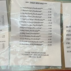 Christina’s M&A country store - Menu