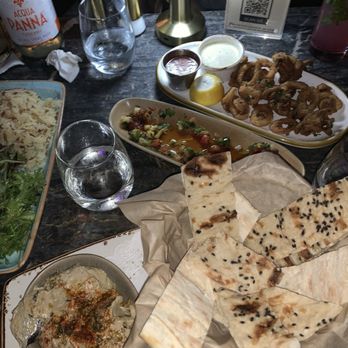 Pasha Restaurant and Bar - Za'atar Hummus Calamari Fritti and Shrimp Cocktail appetizers was delicious! - Mediterranean Near Me - Atlanta, Georgia Pasha Restaurant and Bar - Za'atar Hummus Calamari Fritti and Shrimp Cocktail appetizers was delicious! - Mediterranean Near Me - Atlanta, Georgia