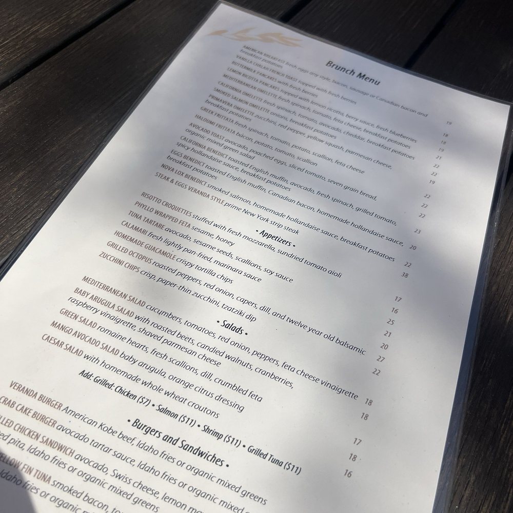 Veranda Restaurant & Cafe - Menu - Mediterranean Near Me - Bayside, New York Veranda Restaurant & Cafe - Menu - Mediterranean Near Me - Bayside, New York