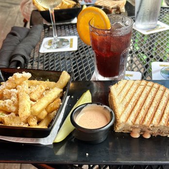 Crazy Craig's Treehouse - Cuban Sandwich with Parmigiana Fries - American Near Me - Branson, Missouri Crazy Craig's Treehouse - Cuban Sandwich with Parmigiana Fries - American Near Me - Branson, Missouri