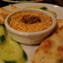 Feta and roasted red pepper dip. Tasty with just a hint of heat.