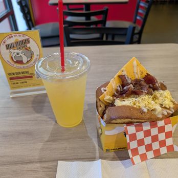 Buldogis Eatery - I got the bacon, egg drop sandwich, and mango lemonade. Both were absolutely amazing! - Hot Dogs Near Me - Las Vegas, Nevada Buldogis Eatery - I got the bacon, egg drop sandwich, and mango lemonade. Both were absolutely amazing! - Hot Dogs Near Me - Las Vegas, Nevada